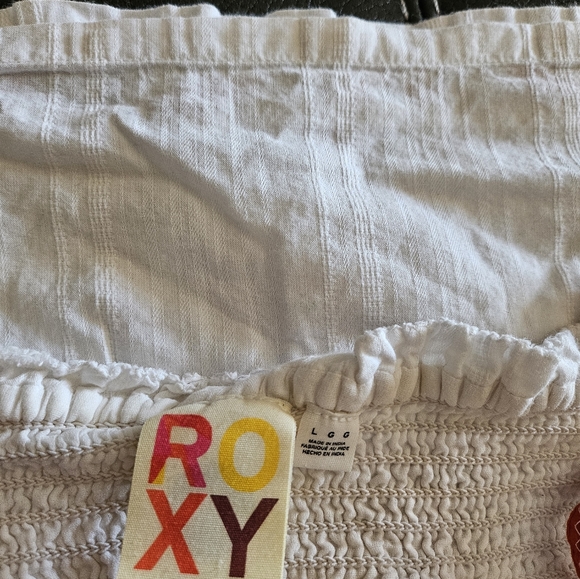 Roxy Smock Tank Wite and Orange Size Large - Picture 3 of 5